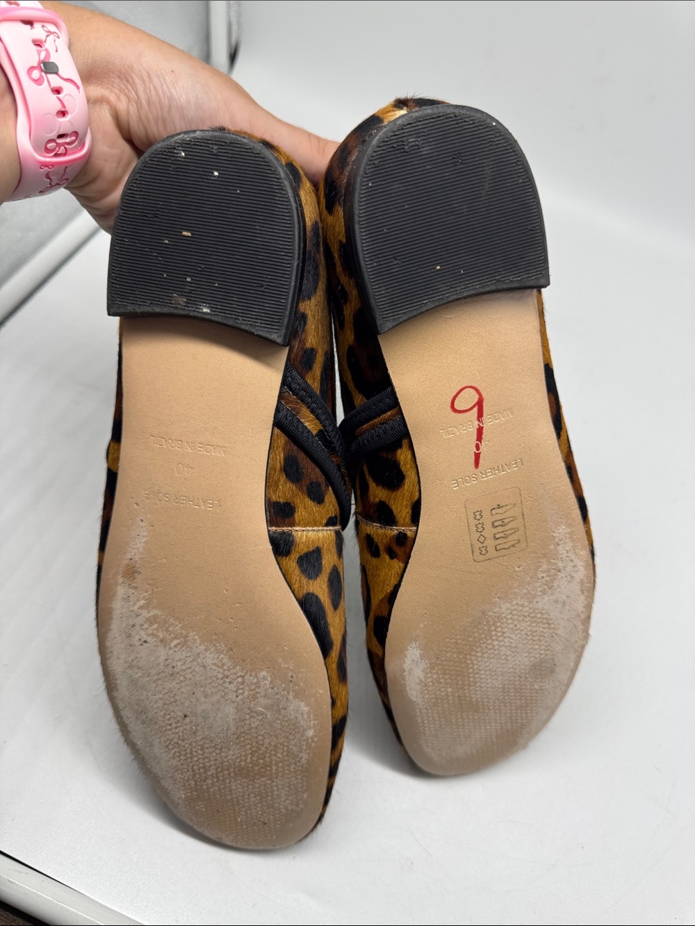 Anthropologie Maeve Leopard Mary Jane Flats Size 40 - Picture 11 of 13